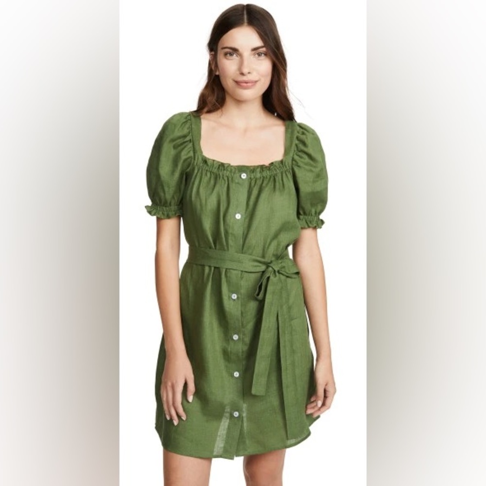 Sleeper Brigitte Mini Dress Green Small